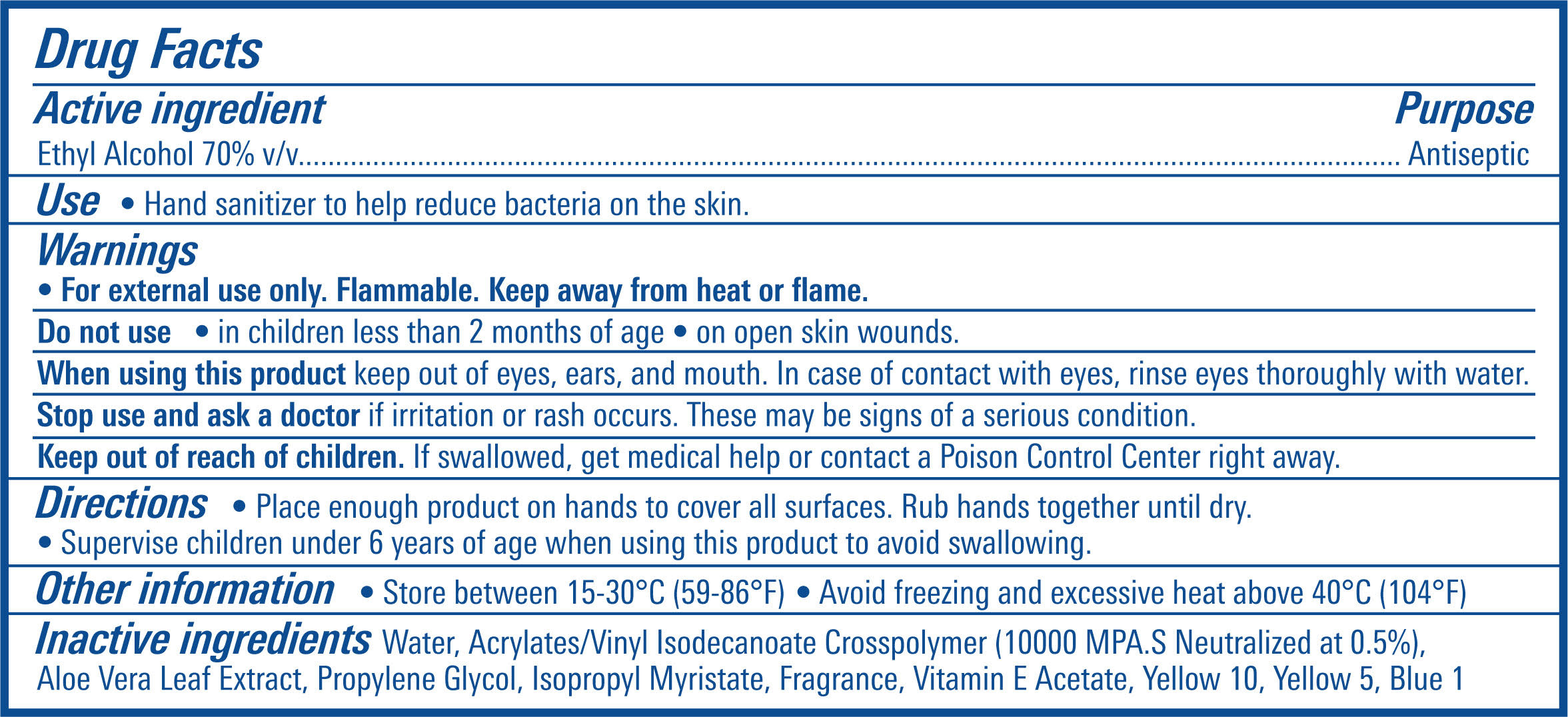 Drug Facts Clorox™ Hand Sanitizer Gel